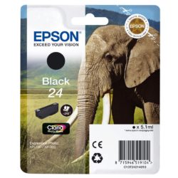 Epson Elephant 24 Claria Photo Hd Ink, Ink Cartridge, Black Single Pack, C13T24214010